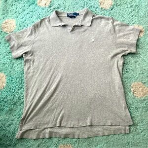 Vtg Polo Ralph Lauren Polo Shirt Men Gray Heather Pony Short Sleeve Pima Cotton